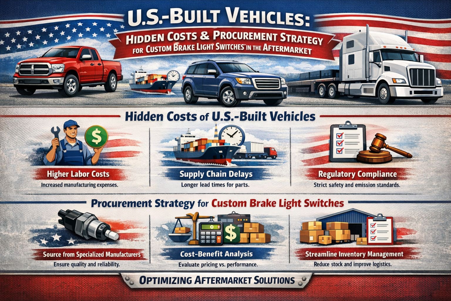 U.S.-Built Vehicles: Hidden Costs & Procurement Strategy for Custom Brake Light Switches in the Aftermarket
